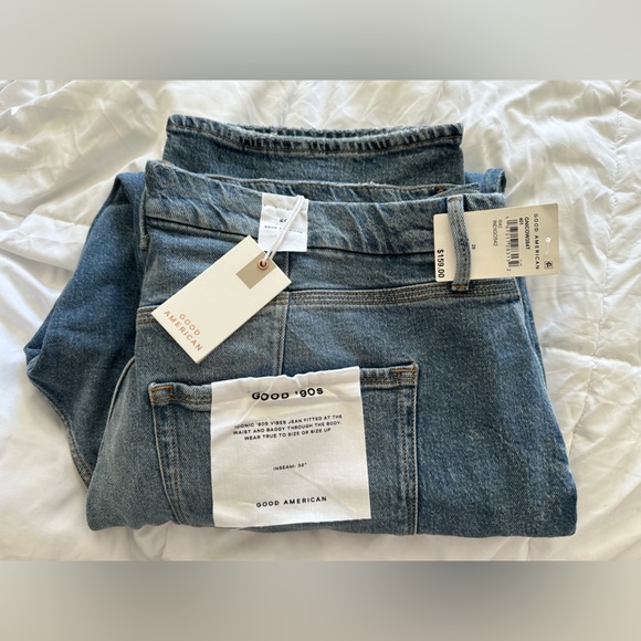 ✨NWT Good American Good 90s Jeans Indigo 542 Fitted Waist Perfect Blue Jeans 20W - Picture 17 of 17